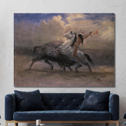 Schizzo Per L'Ultimo Dei Bufali Albert Bierstadt abr142 quadro stampato su tela