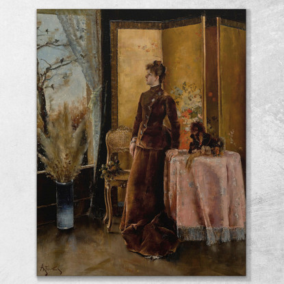 La Neve Alfred Stevens stal43 quadro stampato su tela