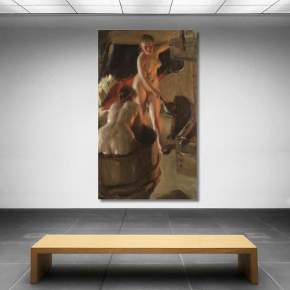 Ragazze Di Dalarna Che Fanno Il Bagno Anders Zorn azn26 quadro stampato su tela