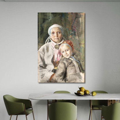 Mona E Karin Anders Zorn azn47 quadro stampato su tela