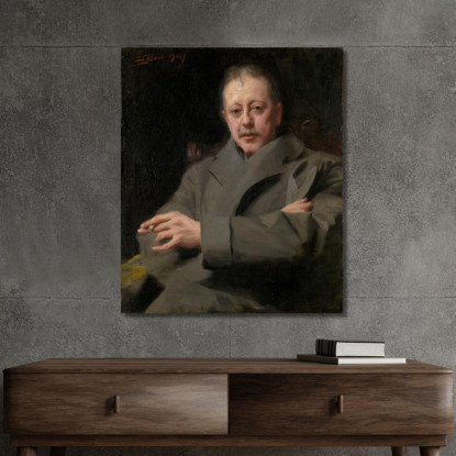 Studio Del Ritratto Di Un Uomo Anders Zorn azn62 quadro stampato su tela