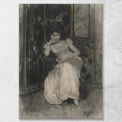 Mademoiselle De Clermont-Tonnerre Alfred Stevens stal57 quadro stampato su tela