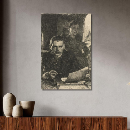 L'Artista E Sua Moglie Anders Zorn azn73 quadro stampato su tela