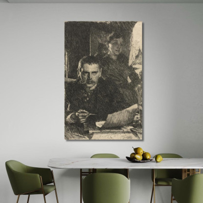 L'Artista E Sua Moglie Anders Zorn azn73 quadro stampato su tela