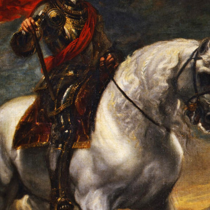 Ritratto Equestre Dell'Imperatore Carlo V Anthony van Dyck avd25 quadro stampato su tela