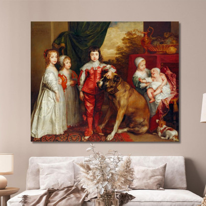 Cinque Figli Maggiori Di Carlo I Anthony van Dyck avd27 quadro stampato su tela
