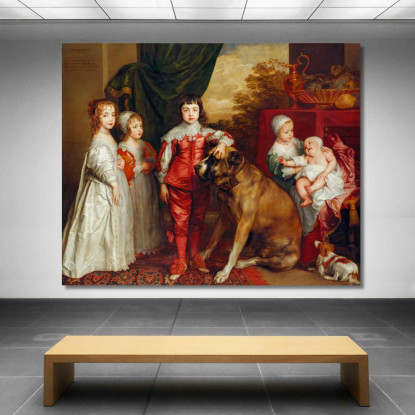 Cinque Figli Maggiori Di Carlo I Anthony van Dyck avd27 quadro stampato su tela