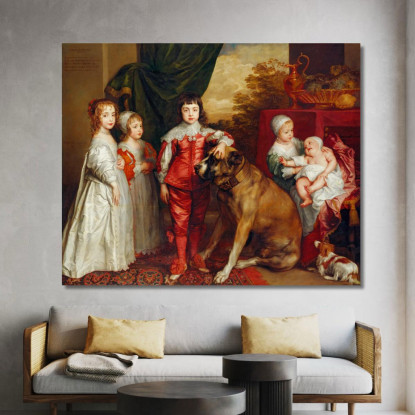 Cinque Figli Maggiori Di Carlo I Anthony van Dyck avd27 quadro stampato su tela