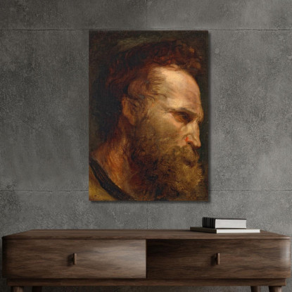 Studio Della Testa Di Un Uomo Barbuto 2 Anthony van Dyck avd32 quadro stampato su tela