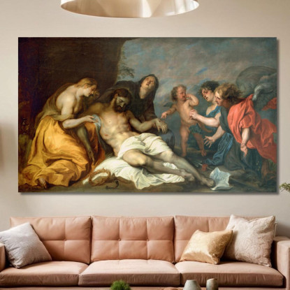 Compianto Sul Cristo Morto Anthony van Dyck avd46 quadro stampato su tela
