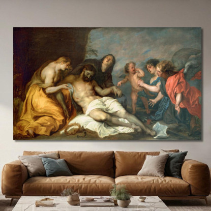 Compianto Sul Cristo Morto Anthony van Dyck avd46 quadro stampato su tela