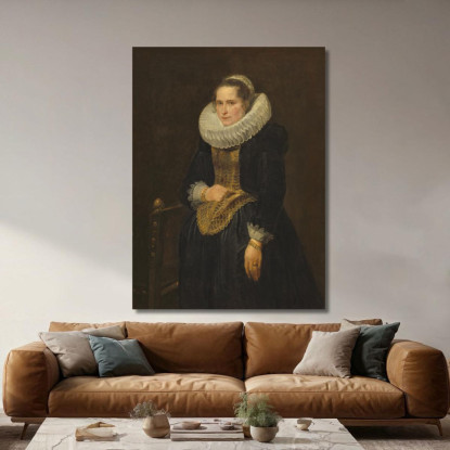 Ritratto Di Dama Fiamminga Anthony van Dyck avd62 quadro stampato su tela