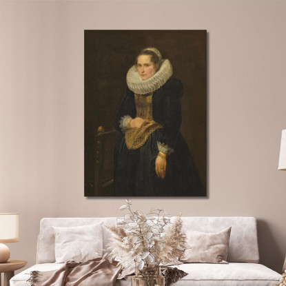 Ritratto Di Dama Fiamminga Anthony van Dyck avd62 quadro stampato su tela