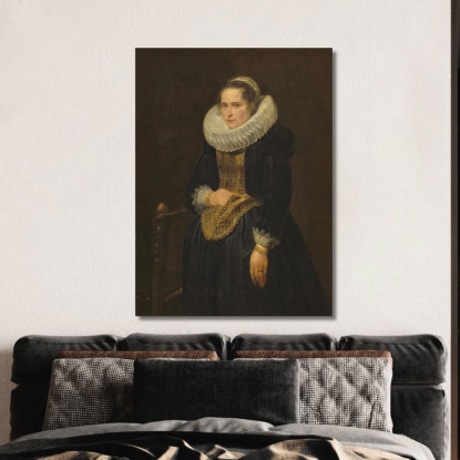 Ritratto Di Dama Fiamminga Anthony van Dyck avd62 quadro stampato su tela