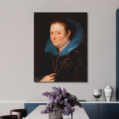 Ritratto Di Dama A Mezzo Busto Ritenuta Una Nobildonna Genovese Anthony van Dyck avd65 quadro stampato su tela