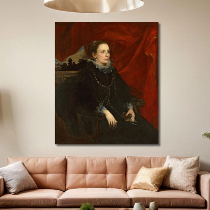 Ritratto Di Una Donna Chiamata La Marchesa Durazzo Anthony van Dyck avd71 quadro stampato su tela