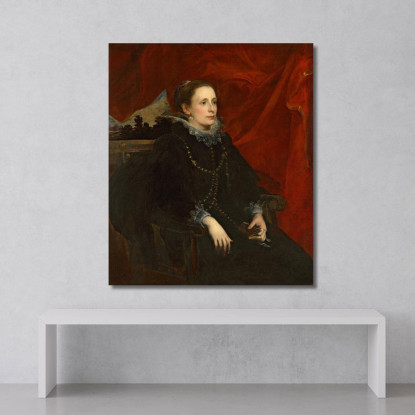 Ritratto Di Una Donna Chiamata La Marchesa Durazzo Anthony van Dyck avd71 quadro stampato su tela