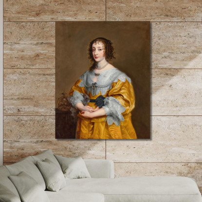 Ritratto Della Regina Enrichetta Maria Anthony van Dyck avd84 quadro stampato su tela