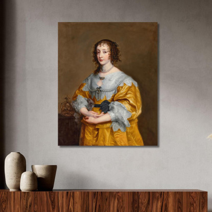 Ritratto Della Regina Enrichetta Maria Anthony van Dyck avd84 quadro stampato su tela