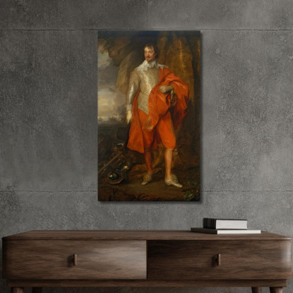 Robert Rich Secondo Conte Di Warwick Anthony van Dyck avd96 quadro stampato su tela