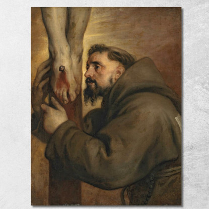 San Francesco D'Assisi Ai Piedi Della Croce Anthony van Dyck avd98 quadro stampato su tela