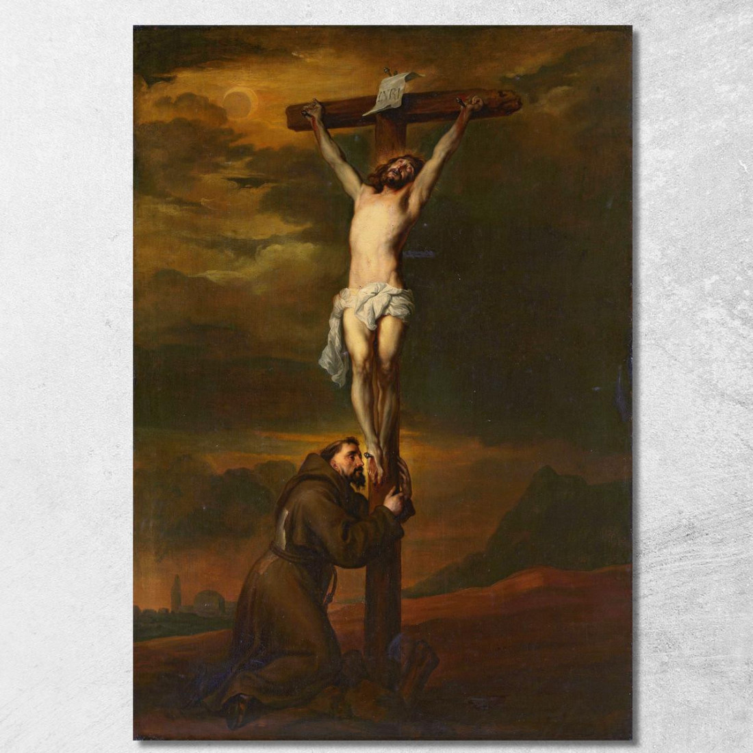 San Francesco Ai Piedi Della Croce Anthony van Dyck avd104 quadro stampato su tela