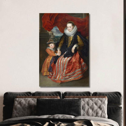 Susanna Fourment E Sua Figlia Anthony van Dyck avd110 quadro stampato su tela