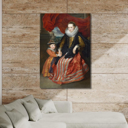 Susanna Fourment E Sua Figlia Anthony van Dyck avd110 quadro stampato su tela