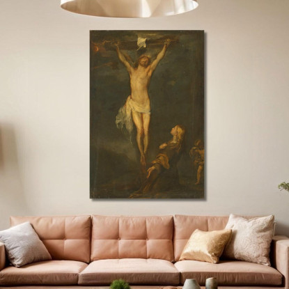 La Crocifissione Con Santa Rosalia Anthony van Dyck avd113 quadro stampato su tela