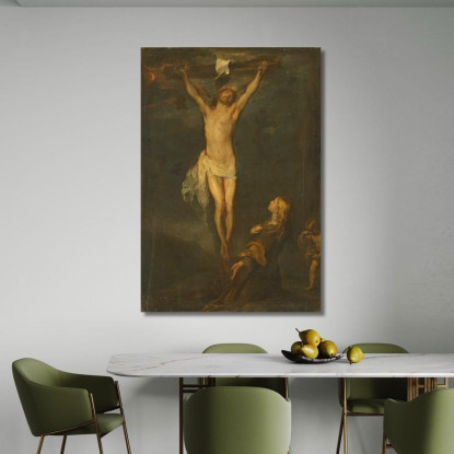 La Crocifissione Con Santa Rosalia Anthony van Dyck avd113 quadro stampato su tela