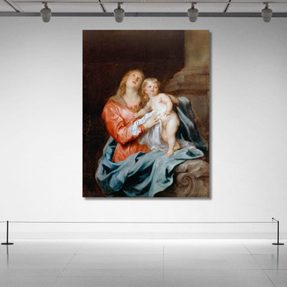 La Madonna Col Bambino Anthony van Dyck avd119 quadro stampato su tela