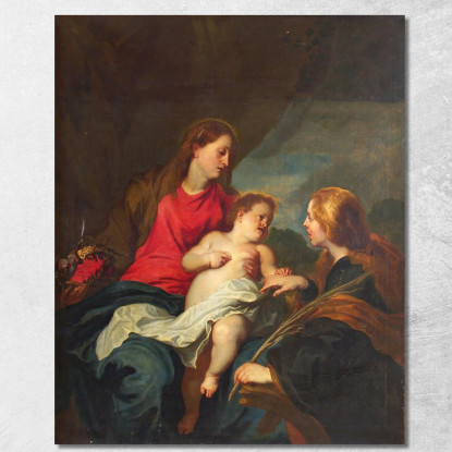 Il Matrimonio Mistico Di Santa Caterina D'Alessandria Anthony van Dyck avd121 quadro stampato su tela