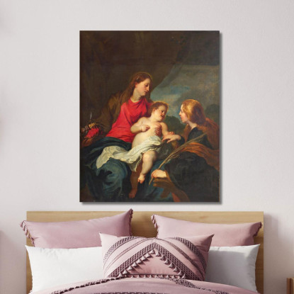 Il Matrimonio Mistico Di Santa Caterina D'Alessandria Anthony van Dyck avd121 quadro stampato su tela