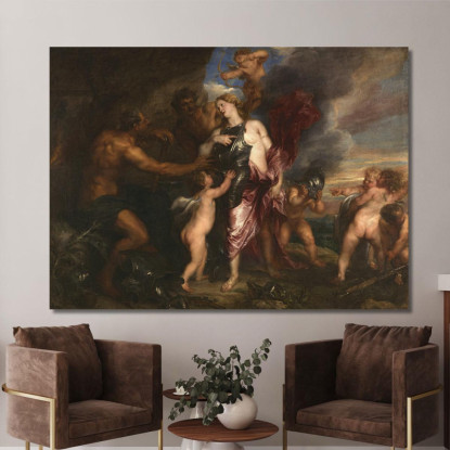 Teti Riceve La Nuova Armatura Per Achille Nella Fucina Di Vulcano Anthony van Dyck avd130 quadro stampato su tela