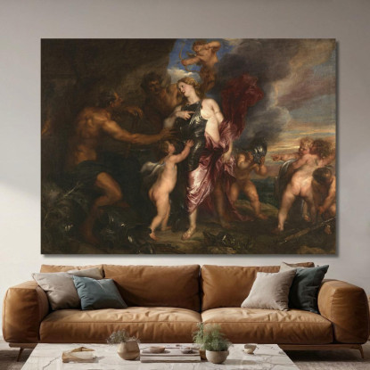Teti Riceve La Nuova Armatura Per Achille Nella Fucina Di Vulcano Anthony van Dyck avd130 quadro stampato su tela