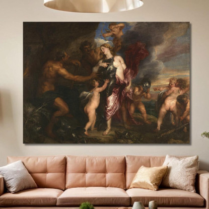 Teti Riceve La Nuova Armatura Per Achille Nella Fucina Di Vulcano Anthony van Dyck avd130 quadro stampato su tela