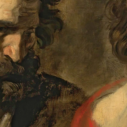 Due Studi Di Un Uomo Barbuto Anthony van Dyck avd132 quadro stampato su tela