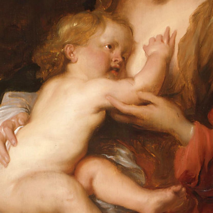 Vergine E Bambino Anthony van Dyck avd136 quadro stampato su tela