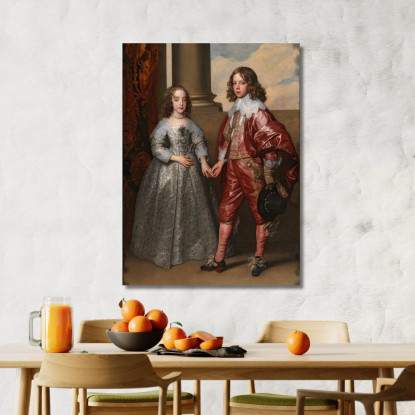 Guglielmo Ii Principe D'Orange E La Sua Sposa Maria Stuarda Anthony van Dyck avd137 quadro stampato su tela