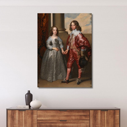 Guglielmo Ii Principe D'Orange E La Sua Sposa Maria Stuarda Anthony van Dyck avd137 quadro stampato su tela