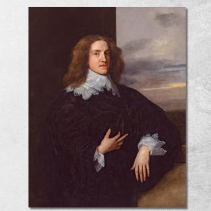 Giovane Gentiluomo Anthony van Dyck avd138 quadro stampato su tela