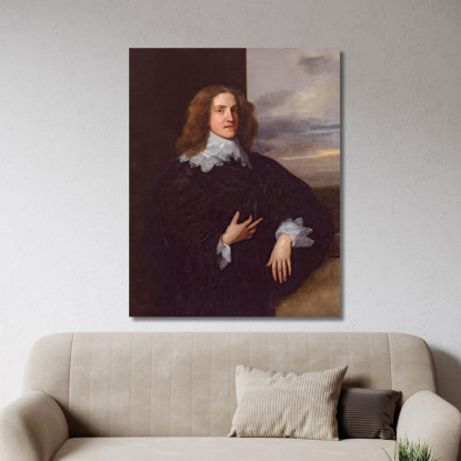 Giovane Gentiluomo Anthony van Dyck avd138 quadro stampato su tela