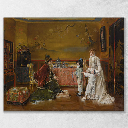 Pronto Per Il Ballo In Maschera Alfred Stevens stal77 quadro stampato su tela