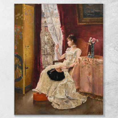 Fantasticheria Alfred Stevens stal78 quadro stampato su tela