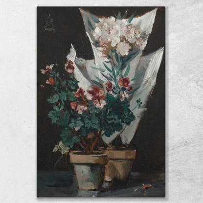 Natura Morta Con Gerani In Vaso Alfred Stevens stal81 quadro stampato su tela