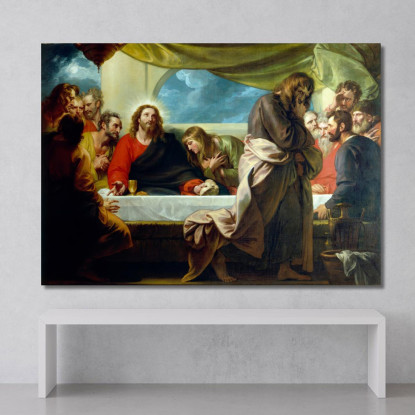 L'Ultima Cena Benjamin West bwt70 quadro stampato su tela