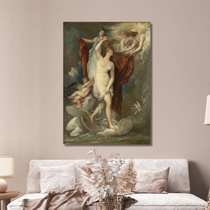 Venere Alla Nascita Vestita Dalle Tre Grazie Benjamin West bwt77 quadro stampato su tela