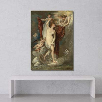 Venere Alla Nascita Vestita Dalle Tre Grazie Benjamin West bwt77 quadro stampato su tela