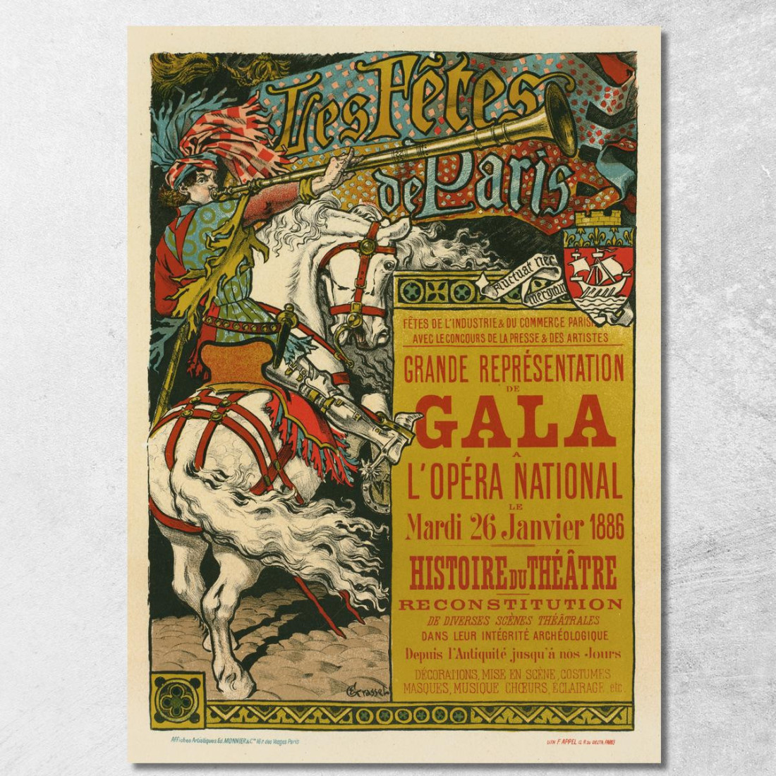 Festival Di Parigi Eugène Grasset egs11 quadro stampato su tela