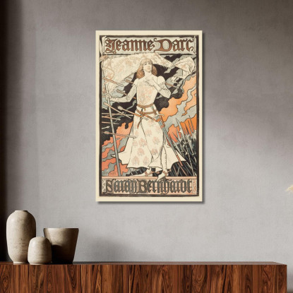 Jeanne D'Arc-Sarah Bernhardt Eugène Grasset egs14 quadro stampato su tela